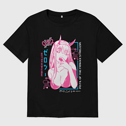 Футболка оверсайз женская Zero Two anime, цвет: черный