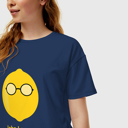 Женская футболка оверсайз John Lemon / Тёмно-синий – фото 3