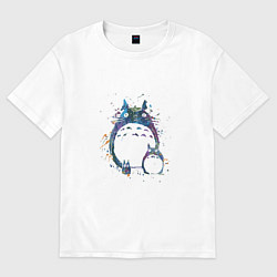 Футболка оверсайз женская Тоторо и малыши, цвет: белый