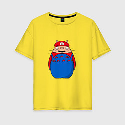 Футболка оверсайз женская Тоторо Марио, цвет: желтый