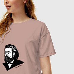 Футболка оверсайз женская Модест Мусоргский, цвет: пыльно-розовый — фото 2