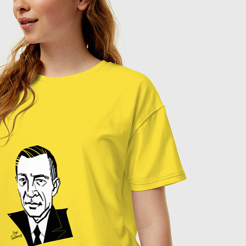 Женская футболка оверсайз Сергей Рахманинов / Желтый – фото 3