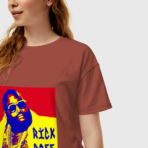 Женская футболка оверсайз Рик Росс поп-арт / Кирпичный – фото 3