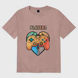 Футболка оверсайз женская Player 2, цвет: пыльно-розовый