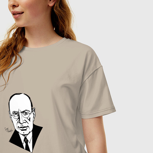 Женская футболка оверсайз Сергей Прокофьев / Миндальный – фото 3