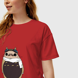 Футболка оверсайз женская Тоторо Порко Россо, цвет: красный — фото 2