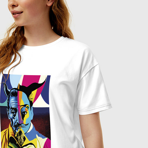 Женская футболка оверсайз Salvador Dali: Neural network / Белый – фото 3