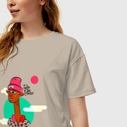 Футболка оверсайз женская Tyler The Creator rap, цвет: миндальный — фото 2