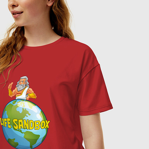 Женская футболка оверсайз Life Sandbox / Красный – фото 3