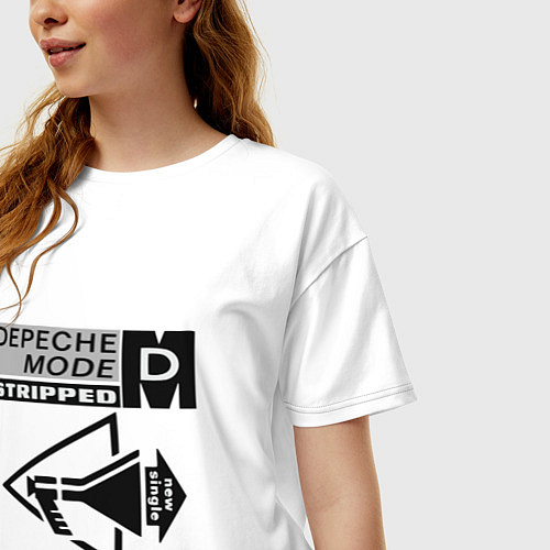 Женская футболка оверсайз Depeche mode new wave / Белый – фото 3