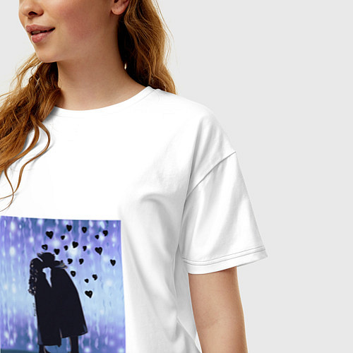 Женская футболка оверсайз Парочка влюбленных / Белый – фото 3