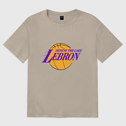 Футболка оверсайз женская Defend the lake Lebron, цвет: миндальный