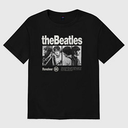 Футболка оверсайз женская The Beatles rock, цвет: черный