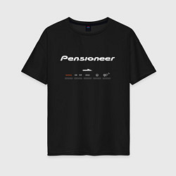 Футболка оверсайз женская Pensioneer Push Button Black Edition, цвет: черный