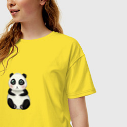 Футболка оверсайз женская Мультяшная панда, цвет: желтый — фото 2