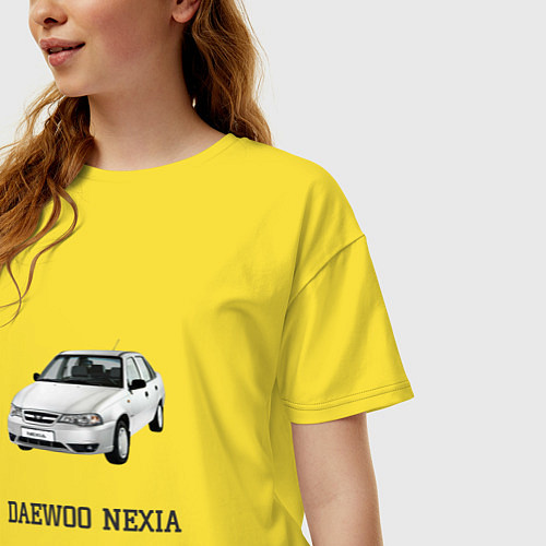 Женская футболка оверсайз Daewoo nexia / Желтый – фото 3