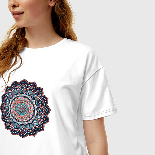 Женская футболка оверсайз Индийская Mandala / Белый – фото 3