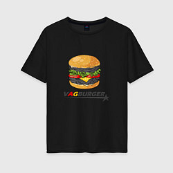 Футболка оверсайз женская VAGburger tyres, цвет: черный