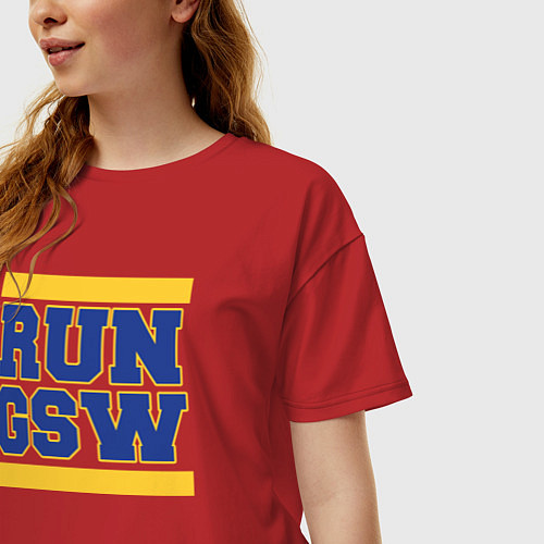 Женская футболка оверсайз RUN GSW / Красный – фото 3