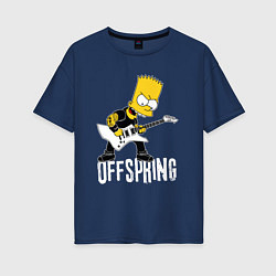 Футболка оверсайз женская Offspring Барт Симпсон рокер, цвет: тёмно-синий