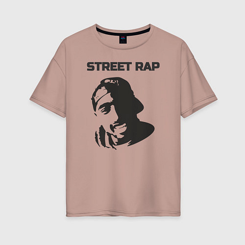 Женская футболка оверсайз Street style / Пыльно-розовый – фото 1