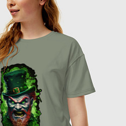 Футболка оверсайз женская НеДобрый лепрекон, цвет: авокадо — фото 2