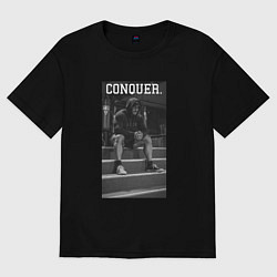 Футболка оверсайз женская Cbum conquer Крис Бамстед, цвет: черный