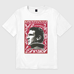 Футболка оверсайз женская Эрик Кантона Манчестер Юнайтед, цвет: белый