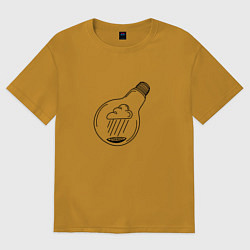 Женская футболка оверсайз Лампочка с тучкой