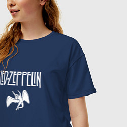 Футболка оверсайз женская Led Zeppelin падший ангел, цвет: тёмно-синий — фото 2