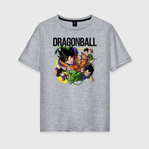 Женская футболка оверсайз Гоку из Dragonball / Меланж – фото 1