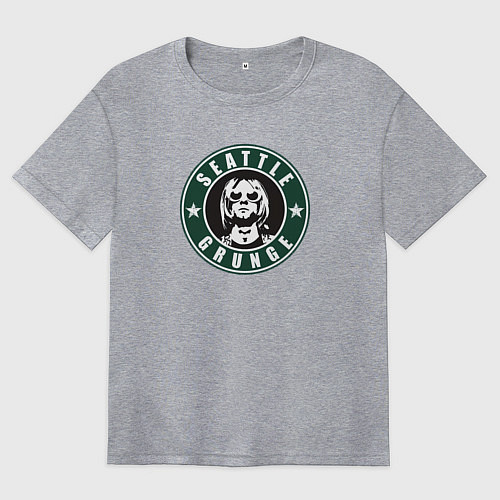 Женская футболка оверсайз Seattle grunge Nirvana Kurt / Меланж – фото 1