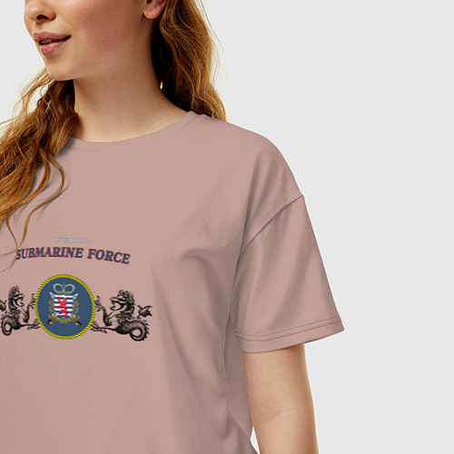 Женская футболка оверсайз Подводные силы ВМФ княжества Люксембург / Пыльно-розовый – фото 3
