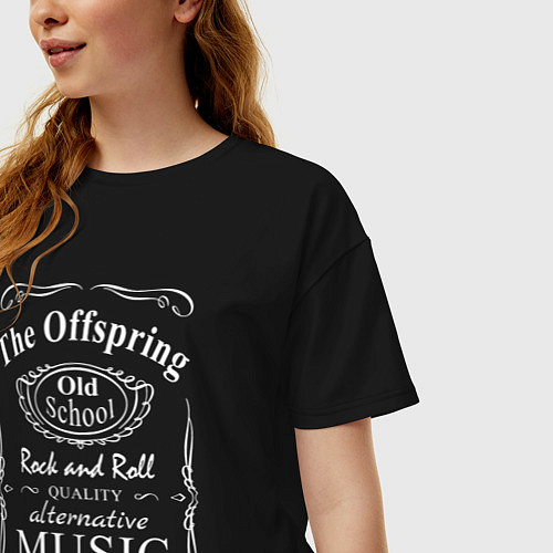 Женская футболка оверсайз Offspring в стиле Jack Daniels / Черный – фото 3