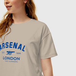 Футболка оверсайз женская Arsenal london the gunners, цвет: миндальный — фото 2