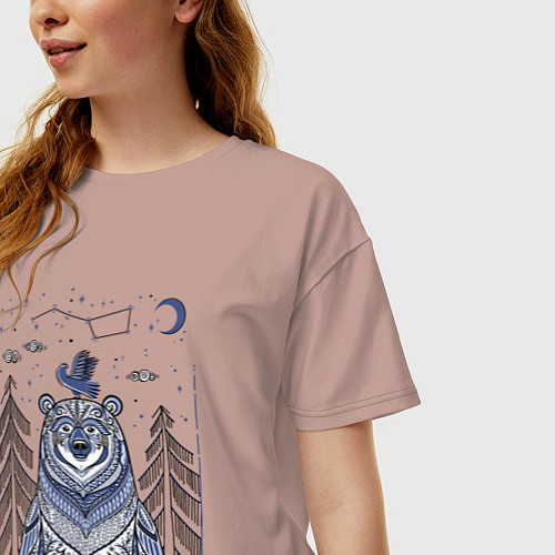 Женская футболка оверсайз Большая Медведица / Пыльно-розовый – фото 3