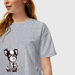 Футболка оверсайз женская Игги в пиджаке, цвет: меланж — фото 2