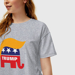 Футболка оверсайз женская Trump elephant, цвет: меланж — фото 2