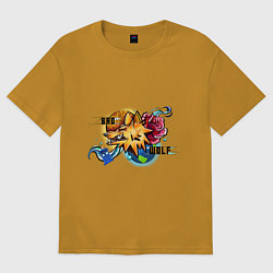 Футболка оверсайз женская Мой злой волк, цвет: горчичный