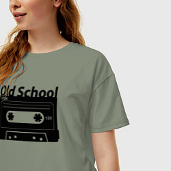 Футболка оверсайз женская Old school music, цвет: авокадо — фото 2