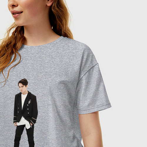 Женская футболка оверсайз Dimash Q / Меланж – фото 3