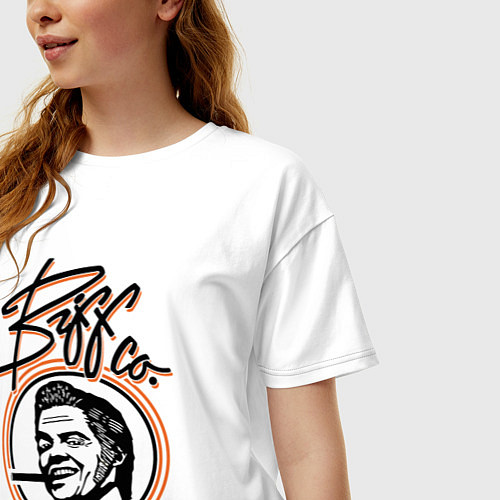 Женская футболка оверсайз Компания Биффа / Белый – фото 3