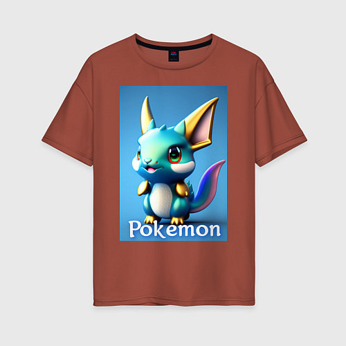 Женская футболка оверсайз Pokemon Vaporeon / Кирпичный – фото 1