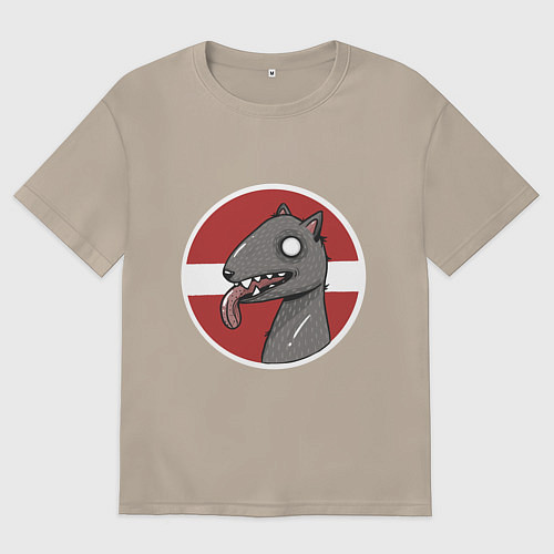 Женская футболка оверсайз Волк выходящий за рамки и запреты / Миндальный – фото 1