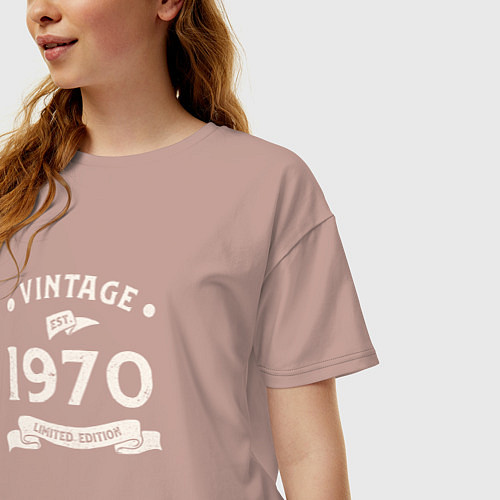 Женская футболка оверсайз Винтаж 1970 Ограниченный выпуск / Пыльно-розовый – фото 3