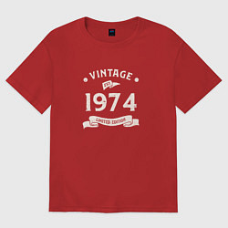 Футболка оверсайз женская Винтаж 1974 ограниченный выпуск, цвет: красный