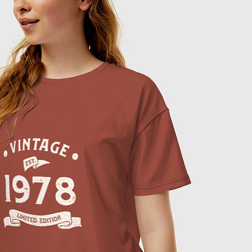 Женская футболка оверсайз Винтаж 1978 ограниченный выпуск / Кирпичный – фото 3
