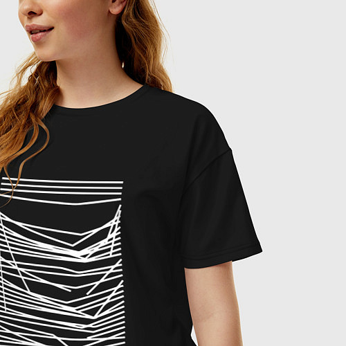 Женская футболка оверсайз Joy Division кот / Черный – фото 3