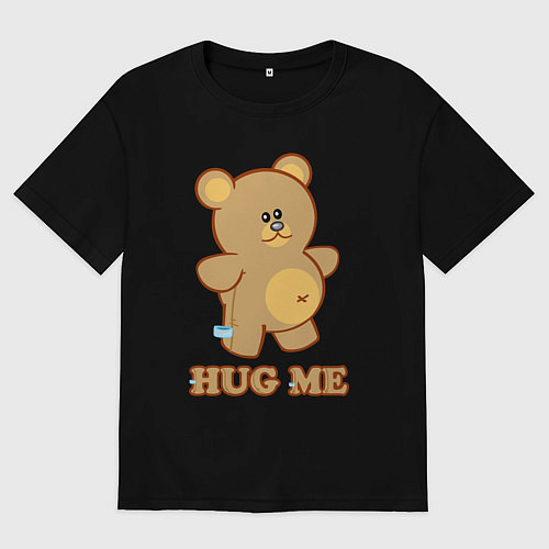 Женская футболка оверсайз Обними / Черный – фото 1