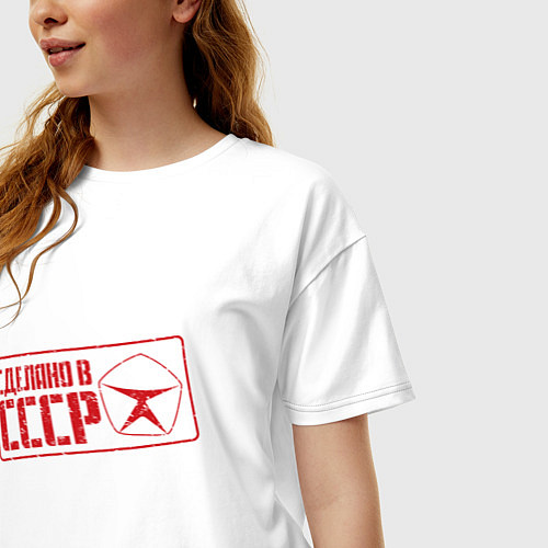 Женская футболка оверсайз Качество из СССР / Белый – фото 3